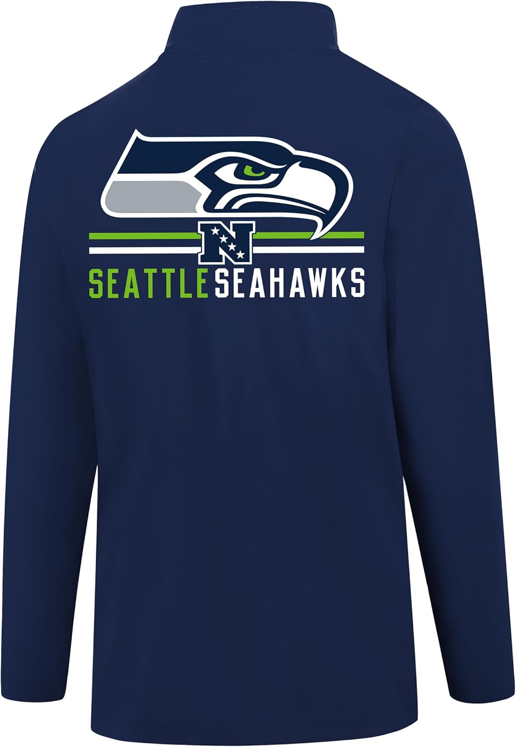 Ultra Game NFL Official Adults Super Soft Quarter Zip Long Sleeve T-Shirt - Unisex Seattle Seahawks|Seattle Seahawks