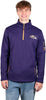 Ultra Game Men's Quarter-Zip Fleece Pullover Sweatshirt with Zipper Pockets | Baltimore Ravens