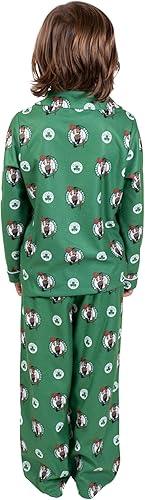 Ultra Game NBA Official Youth 2-Piece Super Soft Button Down Pajamas Set, Boston Celtics, Boys Sizes|Boston Celtics