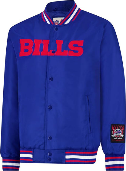 Ultra Game Adults NFL Official Smashing Records Satin Jacket|Buffalo Bills