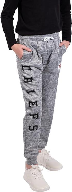 Ultra Game NFL Kansas City Chiefs Youth High Performance Moisture Wicking Fleece Jogger Sweatpants|Kansas City Chiefs - UltraGameShop