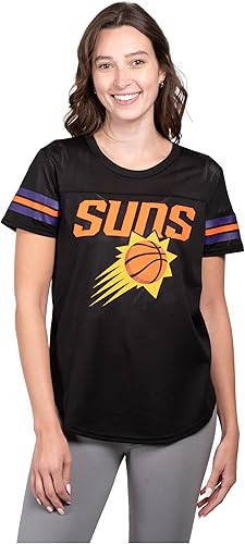 Ultra Game NBA Official Women's Soft Mesh T-Shirt, Phoenix Suns, Black|Phoenix Suns