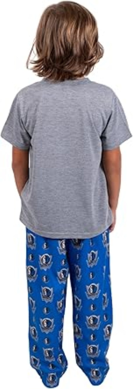 Ultra Game NBA Official Youth 2 Piece T-Shirt & Lounge Pants Pajama Set, Dallas Mavericks, Boys Sizes|Dallas Mavericks