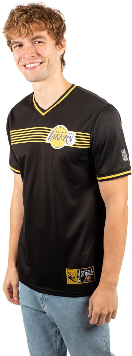 Ultra Game NBA Los Angeles Lakers Men's Game Time Soft Mesh Short Sleeve V-Neck Tee Shirt|Los Angeles Lakers - UltraGameShop