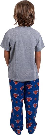 Ultra Game NBA New York Knicks Boys 2 Piece Tee Shirt & Lounge Pants Pajama Set| New York Knicks - UltraGameShop