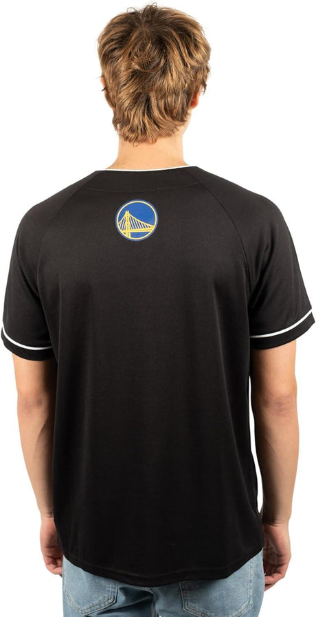 Ultra Game NBA Golden State Warriors Men's Mesh Button Down Baseball T-Shirt|Golden State Warriors - UltraGameShop
