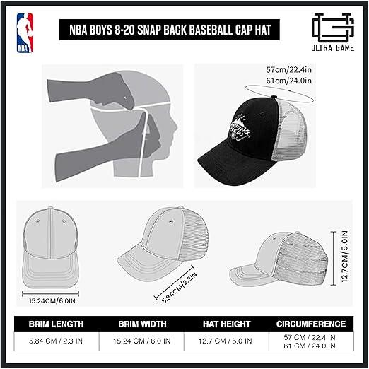 Ultra Game NBA Official Youth 8-20 Ultimate Snap Back Baseball Cap Hat, Golden State Warriors, Black, 1SIZE|Golden State Warriors