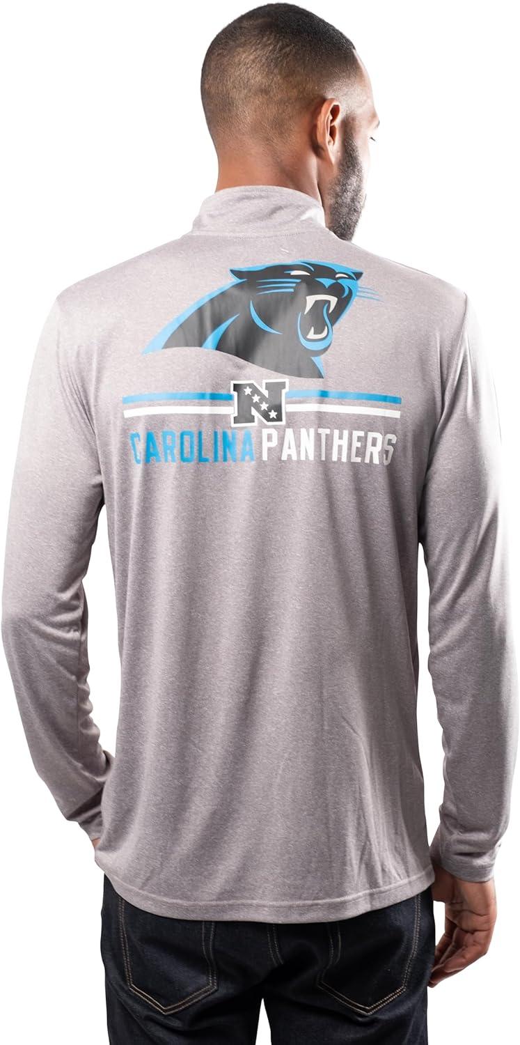 Ultra Game NFL Carolina Panthers Mens Super Soft Quarter Zip Long Sleeve T-Shirt|Carolina Panthers - UltraGameShop