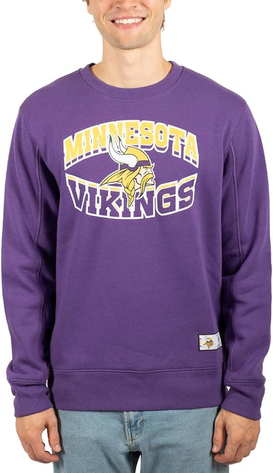 Ultra Game NFL Minnesota Vikings Men's Super Soft Ultimate Crew Neck Sweatshir|Minnesota Vikings - UltraGameShop