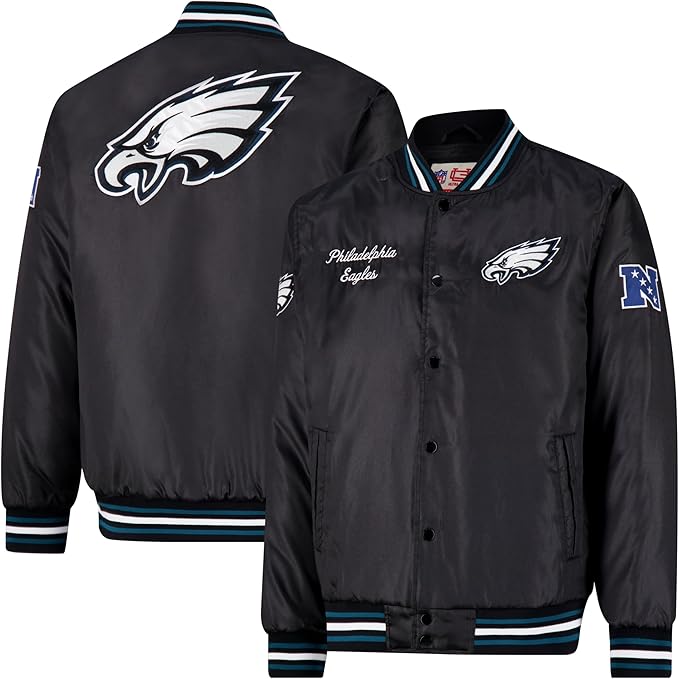 Ultra Game Adults NFL Official Supreme Satin Jacket|Philadelphia Eagles