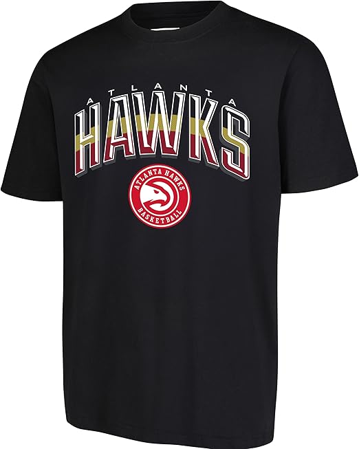 Ultra Game NBA Official Men‚Äôs Super Soft Supreme T-Shirt - Unisex, Atlanta Hawks, Black|Atlanta Hawks