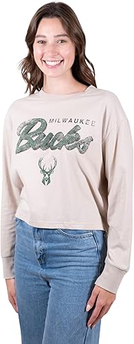 Ultra Game NBA Milwaukee Bucks Women's Super-Soft Crop Top Shirt|Milwaukee Bucks - UltraGameShop