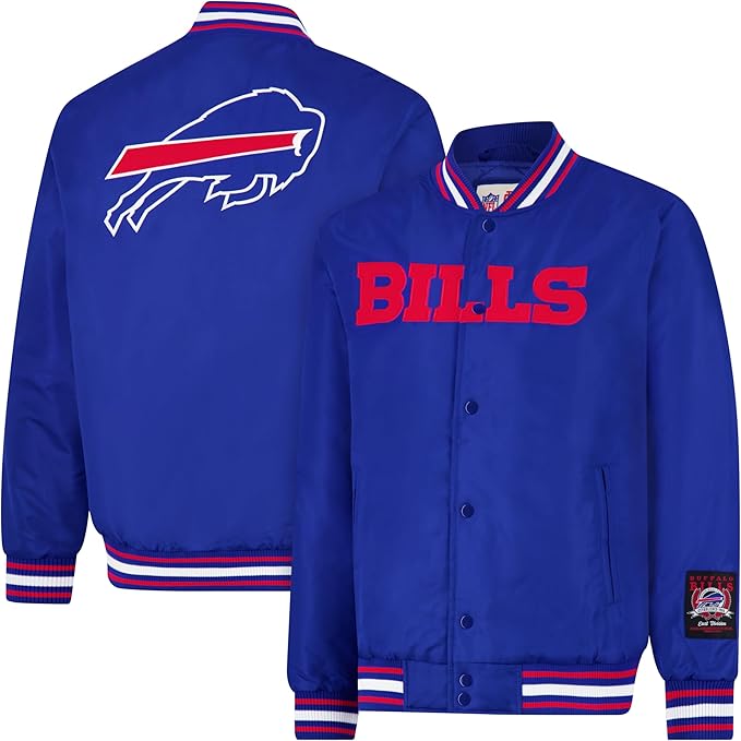 Ultra Game Adults NFL Official Smashing Records Satin Jacket|Buffalo Bills
