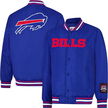 Ultra Game Adults NFL Official Smashing Records Satin Jacket|Buffalo Bills
