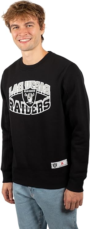 Ultra Game NFL Las Vegas Raiders Men's Super Soft Ultimate Crew Neck Sweatshirt|Las Vegas Raiders - UltraGameShop