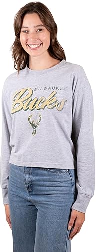 Ultra Game NBA Milwaukee Bucks Women's Super-Soft Crop Top Shirt|Milwaukee Bucks - UltraGameShop