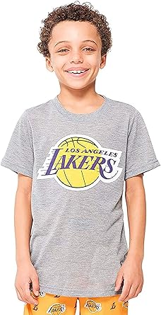 Ultra Game NBA Official Youth 2 Piece T-Shirt & Lounge Pants Pajama Set, Los Angeles Lakers, Boys Sizes|Los Angeles Lakers