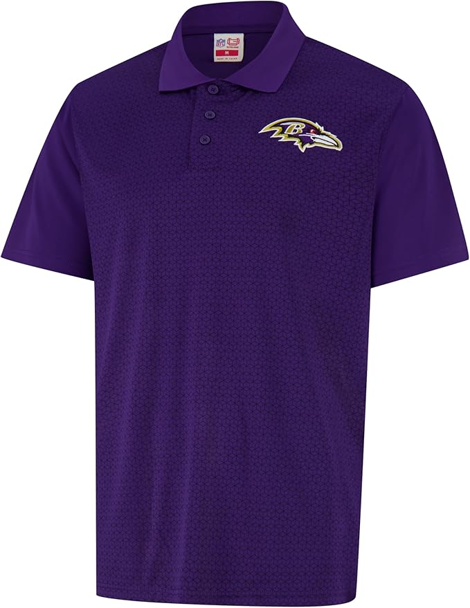 Ultra Game Mens NFL Official Super Soft Quick Dry Jersey Polo Shirt|Baltimore Ravens