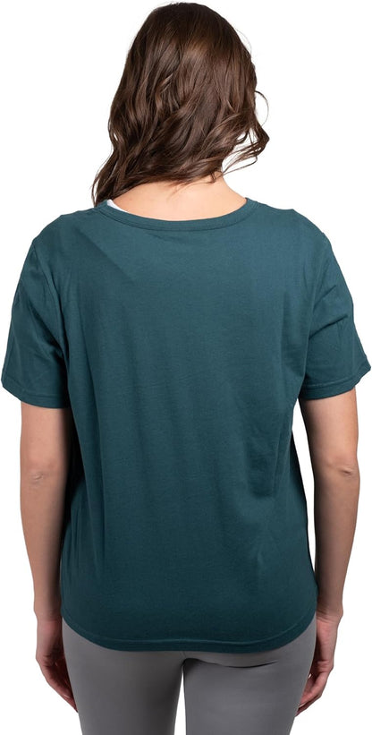 NFL Official Women's Distressed Graphics Super Soft Crew Neck T-Shirt|Philadelphia Eagles