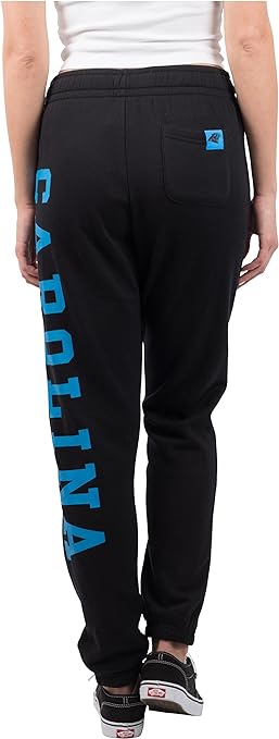 Ultra Game NFL Carolina Panthers Womens Super Soft Fleece Jogger Sweatpants|Carolina Panthers - UltraGameShop