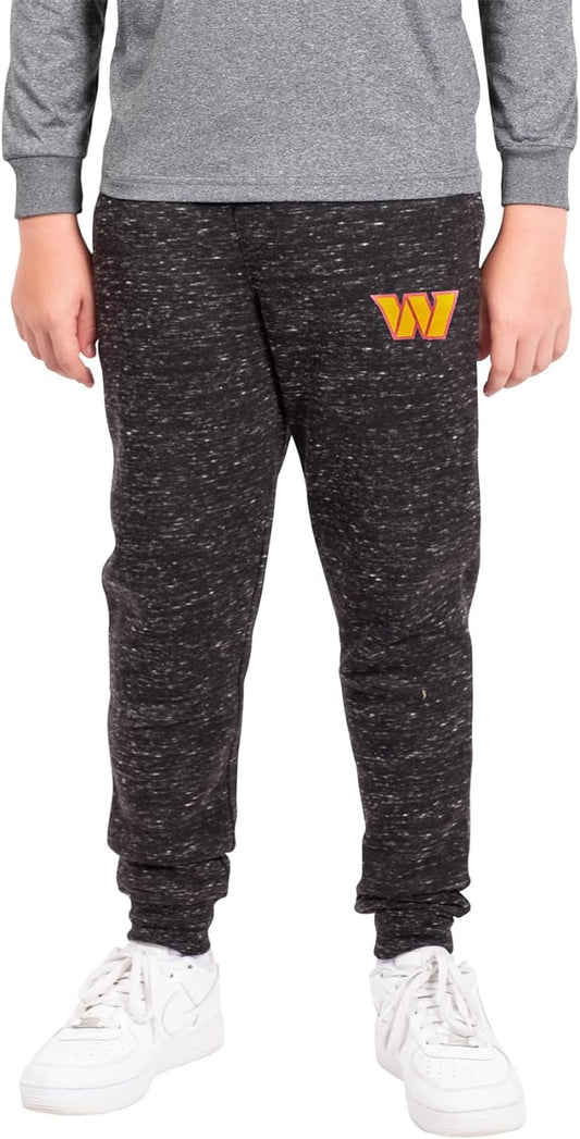 Ultra Game NFL Washington Commanders Youth Extra Soft Black Snow Fleece Jogger Sweatpants|Washington Commanders - UltraGameShop