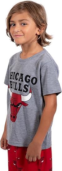 Ultra Game NBA Chicago Bulls Boys 2 Piece Tee Shirt & Lounge Pants Pajama Set| Chicago Bulls - UltraGameShop