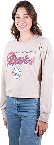 Ultra Game NBA Philadelphia 76ers Women's Super-Soft Crop Top Shirt|Philadelphia 76ers - UltraGameShop