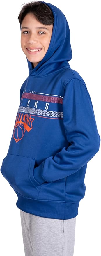 Ultra Game NBA New York Knicks Boys Super Soft Poly Midtwon Pullover Hoodie Sweatshirt|New York Knicks - UltraGameShop