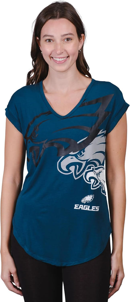 NFL Women's V-Neck Tee|Philadelphia Eagles