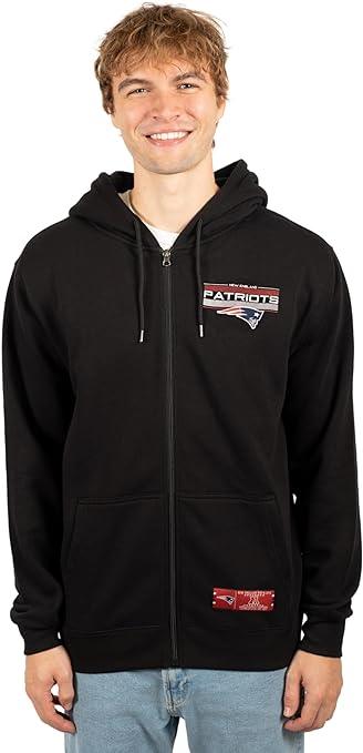 Ultra Game NFL New England Patriots Mens Standard Sherpa Full Zip Cozy Fleece Hoodie Sweatshirt Jacket|New England Patriots - UltraGameShop