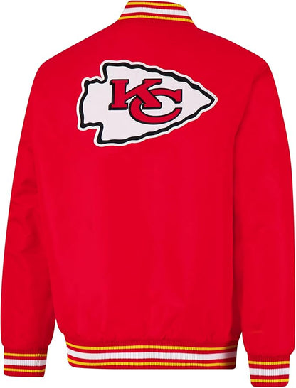 Ultra Game Adults NFL Official Smashing Records Satin Jacket|Kansas City Chiefs
