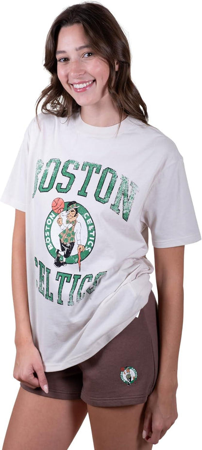 Ultra Game NBA Boston Celtics Women's Super Soft T-Shirt & Short Set|Boston Celtics - UltraGameShop