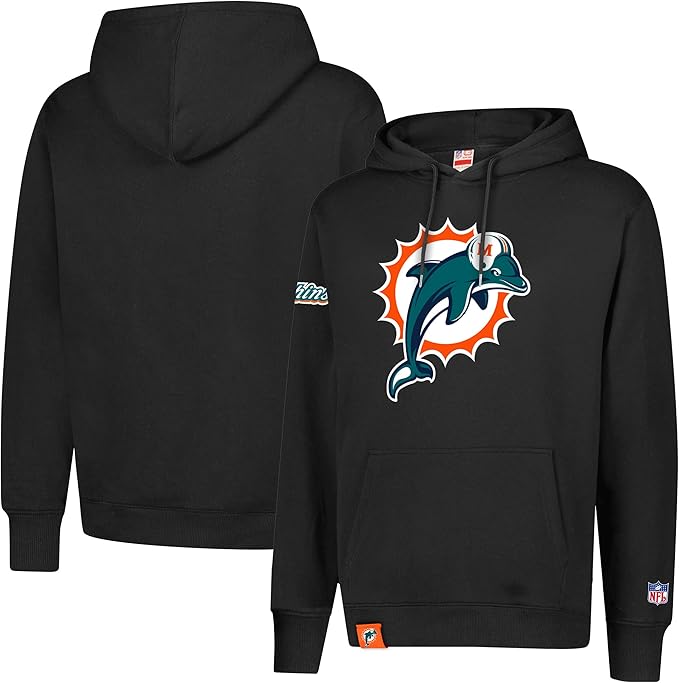 Ultra Game Mens NFL Official Super Soft Throwback Pullover Hoodie Sweatshirt|Miami Dolphins