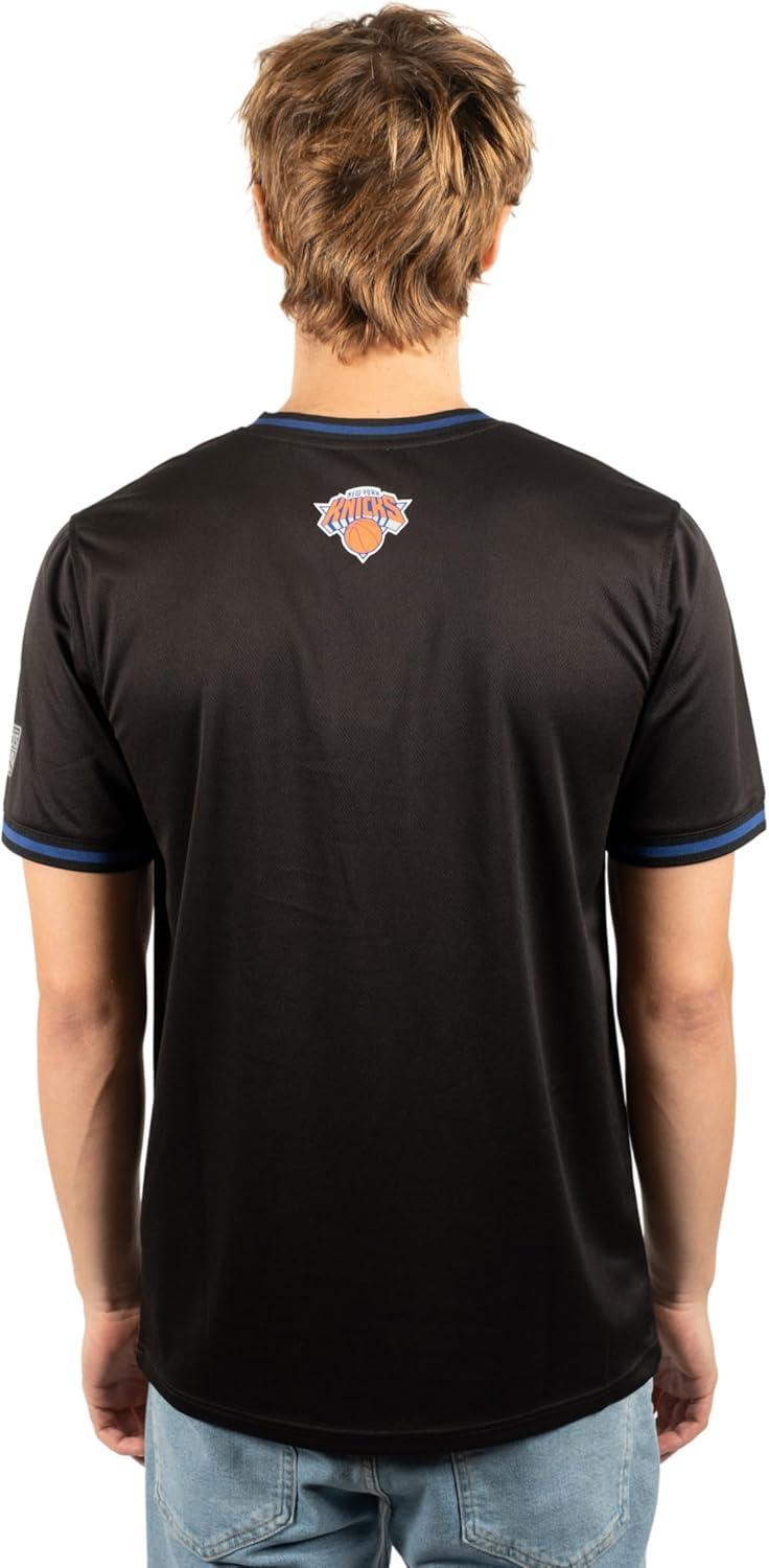 Ultra Game NBA New York Knicks Men's Game Time Soft Mesh Short Sleeve V-Neck Tee Shirt|New York Knicks - UltraGameShop