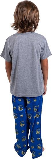 Ultra Game NBA Golden State Warriors Boys 2 Piece Tee Shirt & Lounge Pants Pajama Set| Golden State Warriors - UltraGameShop