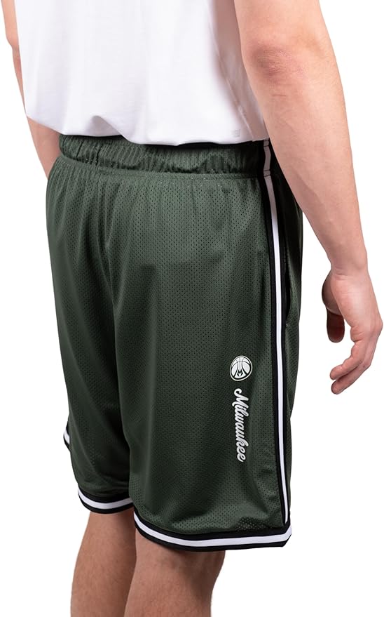 Ultra Game NBA Milwaukee Bucks Men's Slam Active Basketball Training Shorts|Milwaukee Bucks - UltraGameShop