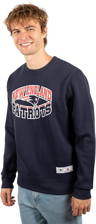 Ultra Game NFL New England Patriots Men's Super Soft Ultimate Crew Neck Sweatshirt|New England Patriots - UltraGameShop