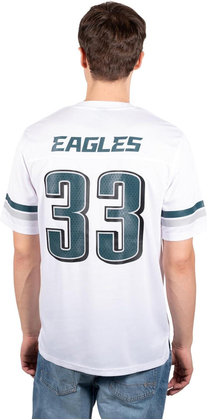 Ultra Game NFL Philadelphia Eagles Mens Standard Jersey Crew Neck Mesh Stripe T-Shirt|Philadelphia Eagles - UltraGameShop