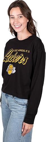 Ultra Game NBA Los Angeles Lakers Women's Super-Soft Crop Top Shirt|Los Angeles Lakers - UltraGameShop