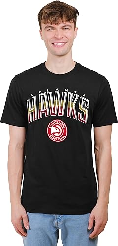Ultra Game NBA Official Men‚Äôs Super Soft Supreme T-Shirt - Unisex, Atlanta Hawks, Black|Atlanta Hawks