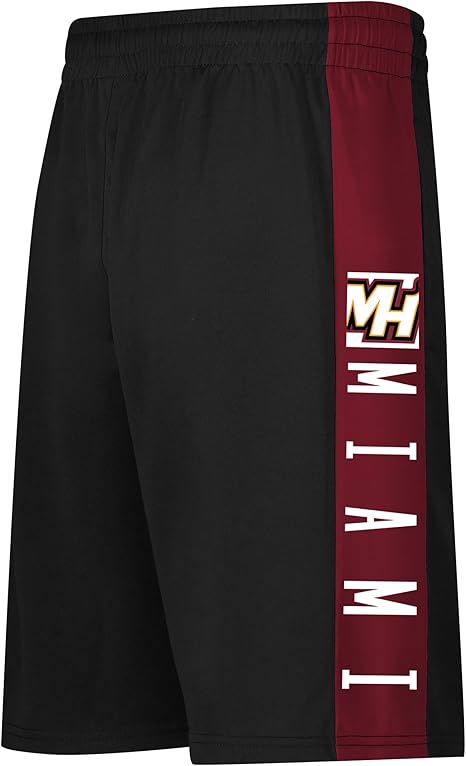 Ultra Game NBA Official Men‚Äôs Super Soft Active Workout Basketball Training Shorts - Unisex, Miami Heat, Black|Miami Heat