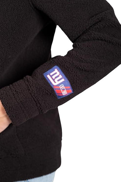 Ultra Game NFL New York Giants Womens Full Zip Soft Sherpa Hoodie Sweatshirt Jacket|New York Giants - UltraGameShop