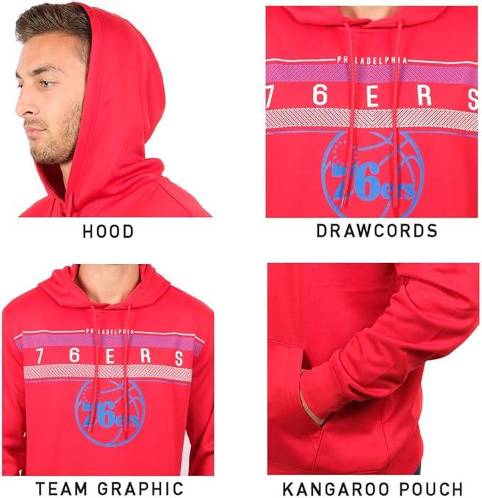 Ultra Game NBA Official Men’s Super Soft Midtown Hoodie Pullover Sweatshirt - Unisex, Philadelphia 76ers|Philadelphia 76ers