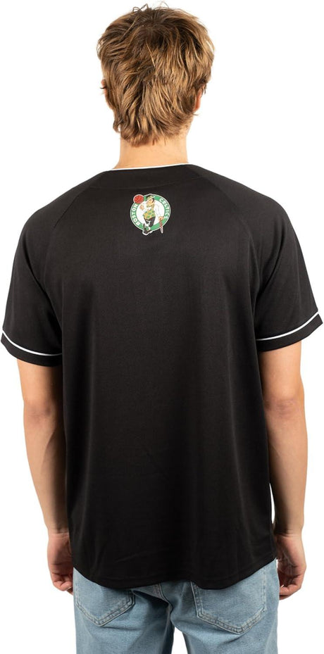 Ultra Game NBA Boston Celtics Men's Mesh Button Down Baseball T-Shirt|Boston Celtics - UltraGameShop