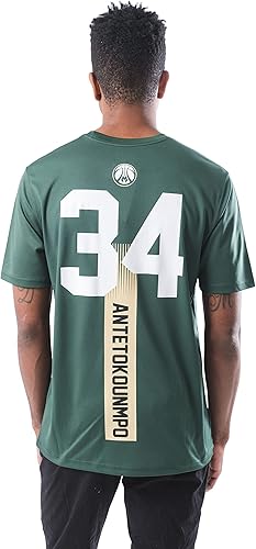 Ultra Game NBA Official Men’s Super Soft Players T-Shirt - Unisex, Milwaukee Bucks - Giannis Antetokounmpo, Team Color|Milwaukee Bucks