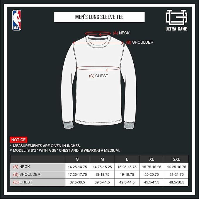 Ultra Game NBA Utah Jazz Men's Super Soft Game Day Long Sleeve T-Shirt |Utah Jazz - UltraGameShop