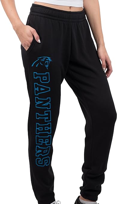 Ultra Game NFL Carolina Panthers Womens Super Soft Fleece Jogger Sweatpants|Carolina Panthers - UltraGameShop