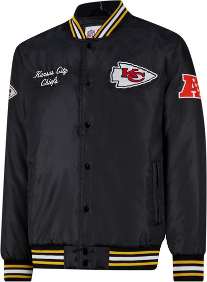 Ultra Game Adults NFL Official Supreme Satin Jacket|Kansas City Chiefs