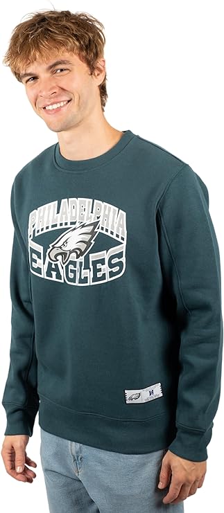 Ultra Game NFL Philadelphia Eagle Men's Super Soft Ultimate Crew Neck Sweatshirt|Philadelphia Eagle - UltraGameShop