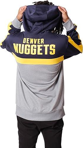 Ultra Game NBA Denver Nuggets Men's Contrast Back Cut Full Zip Hoodie Sweatshirt|Denver Nuggets - UltraGameShop